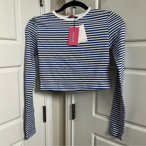 Edikted Montie Striped Long Sleeve T-Shirt Size Small NWT - Picture 3 of 4